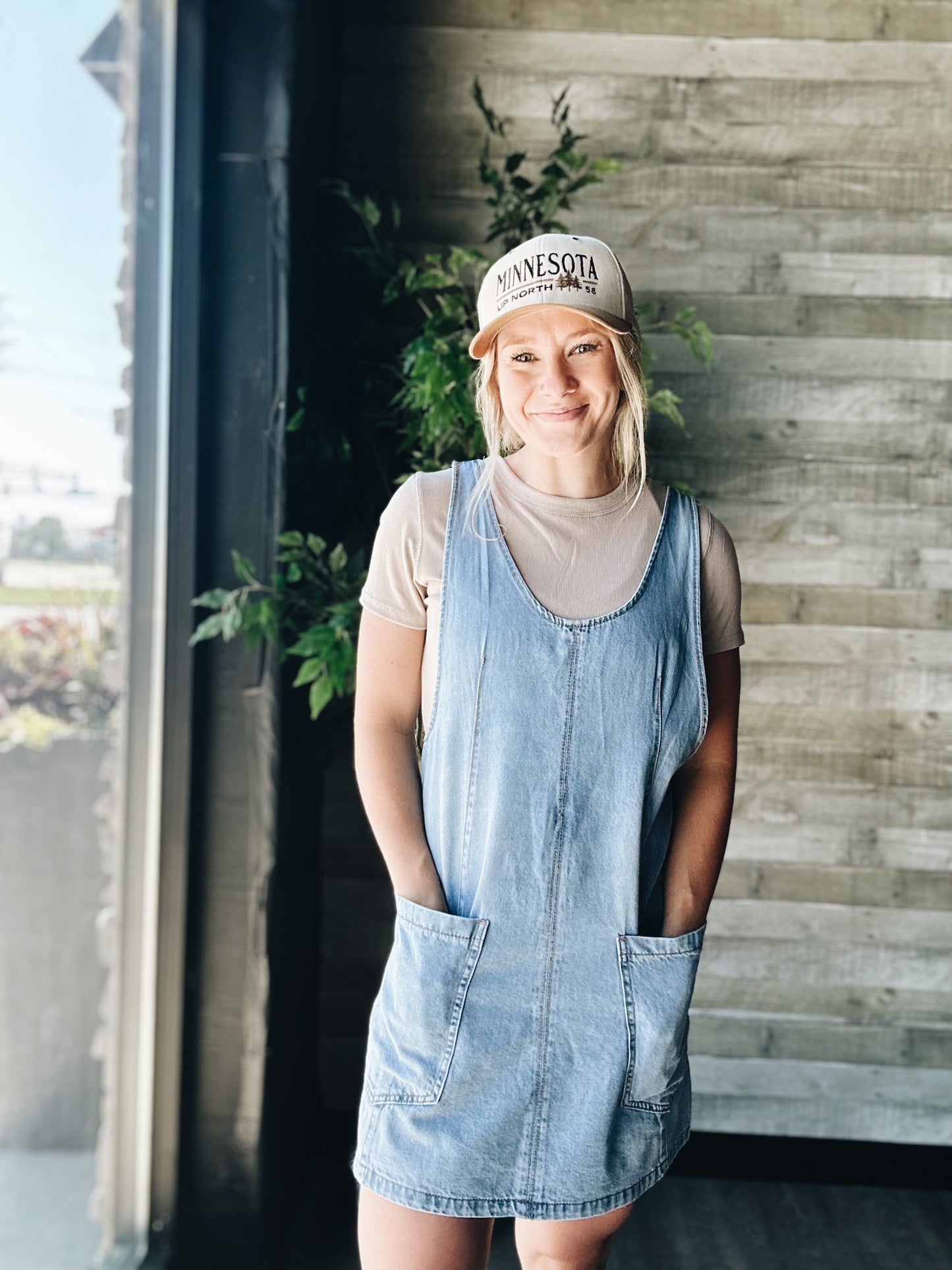 Denim Overall Pocket Dress