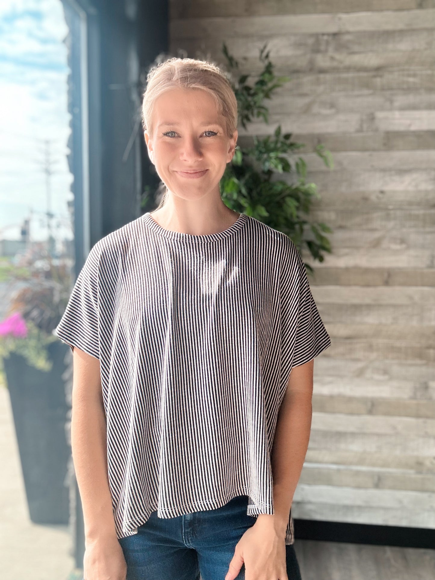 Corded Oversized Knit Top
