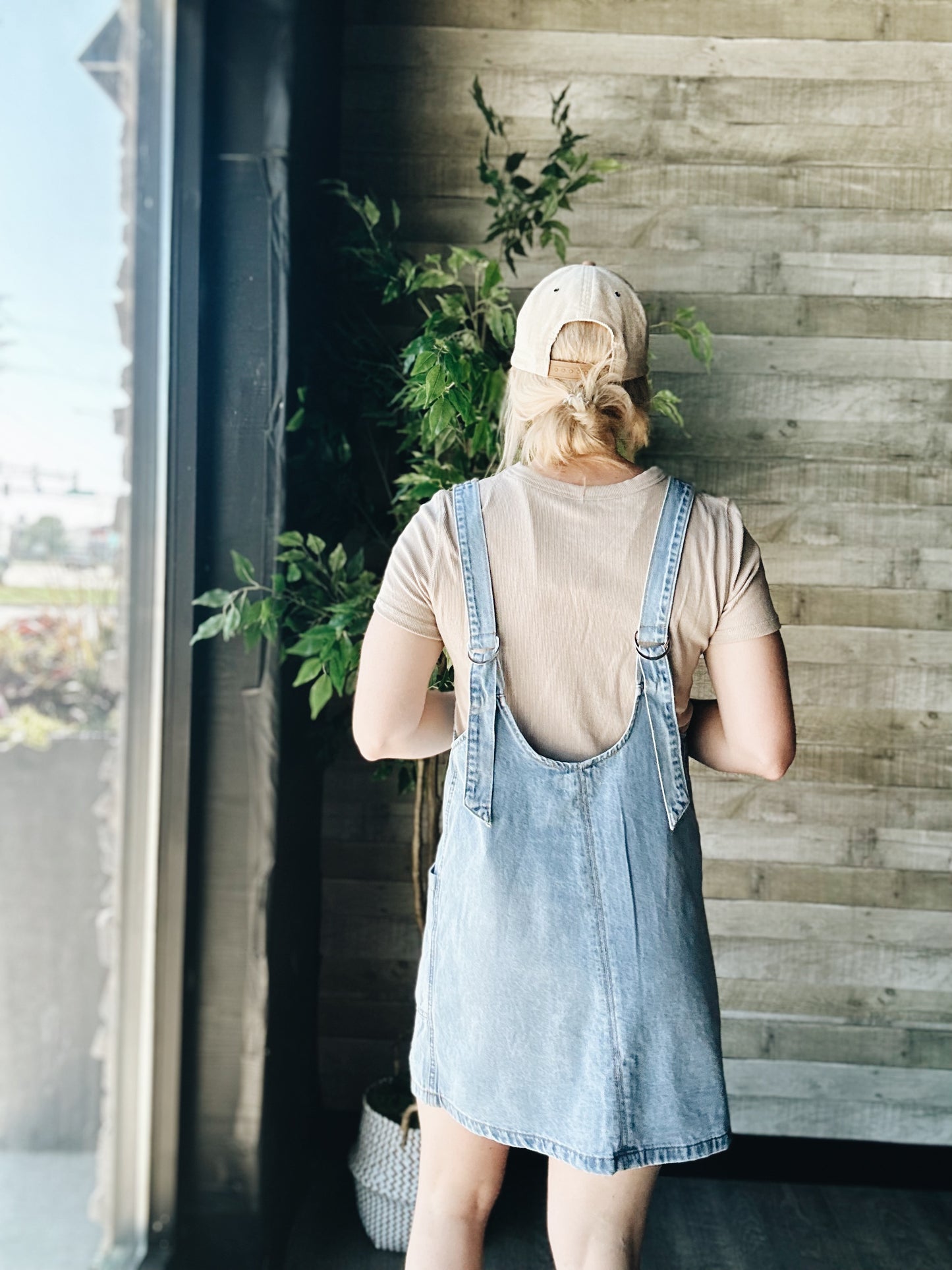 Denim Overall Pocket Dress