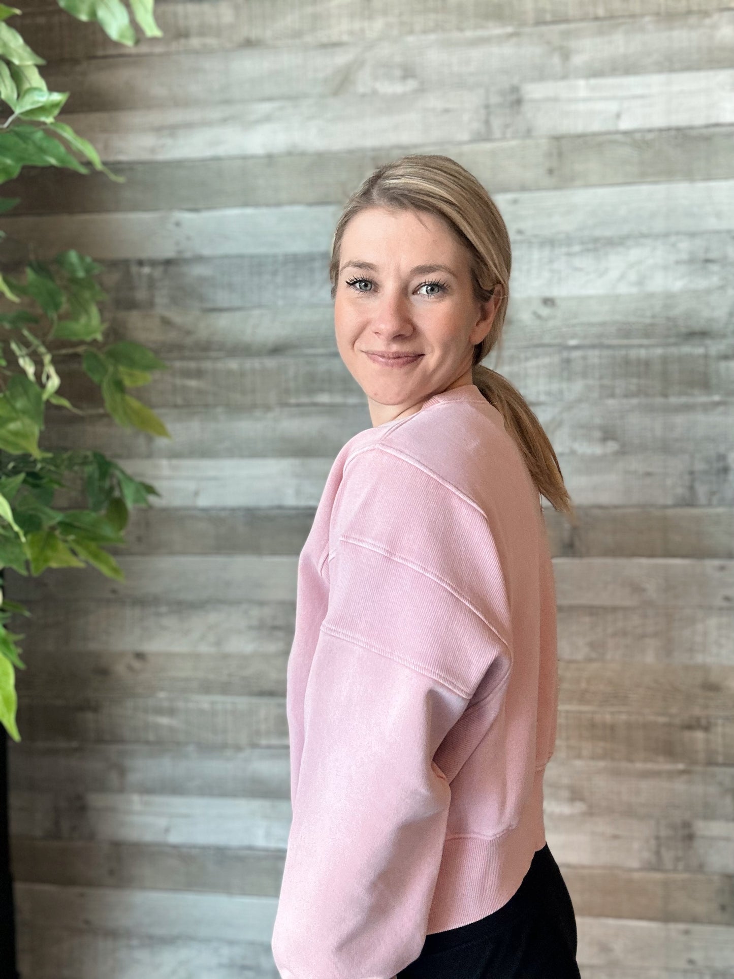 Mineral Wash Luxe Cropped Sweatshirt