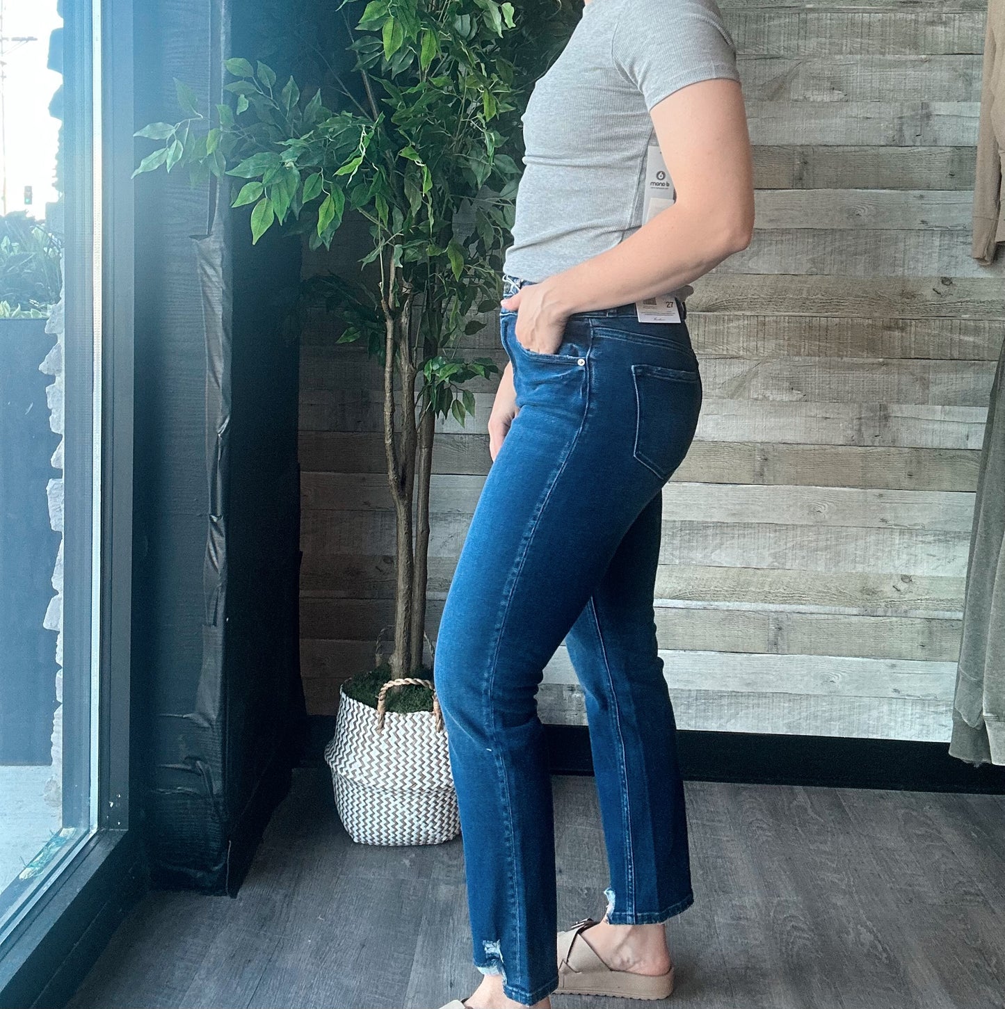 High Rise Slim Straight Jeans