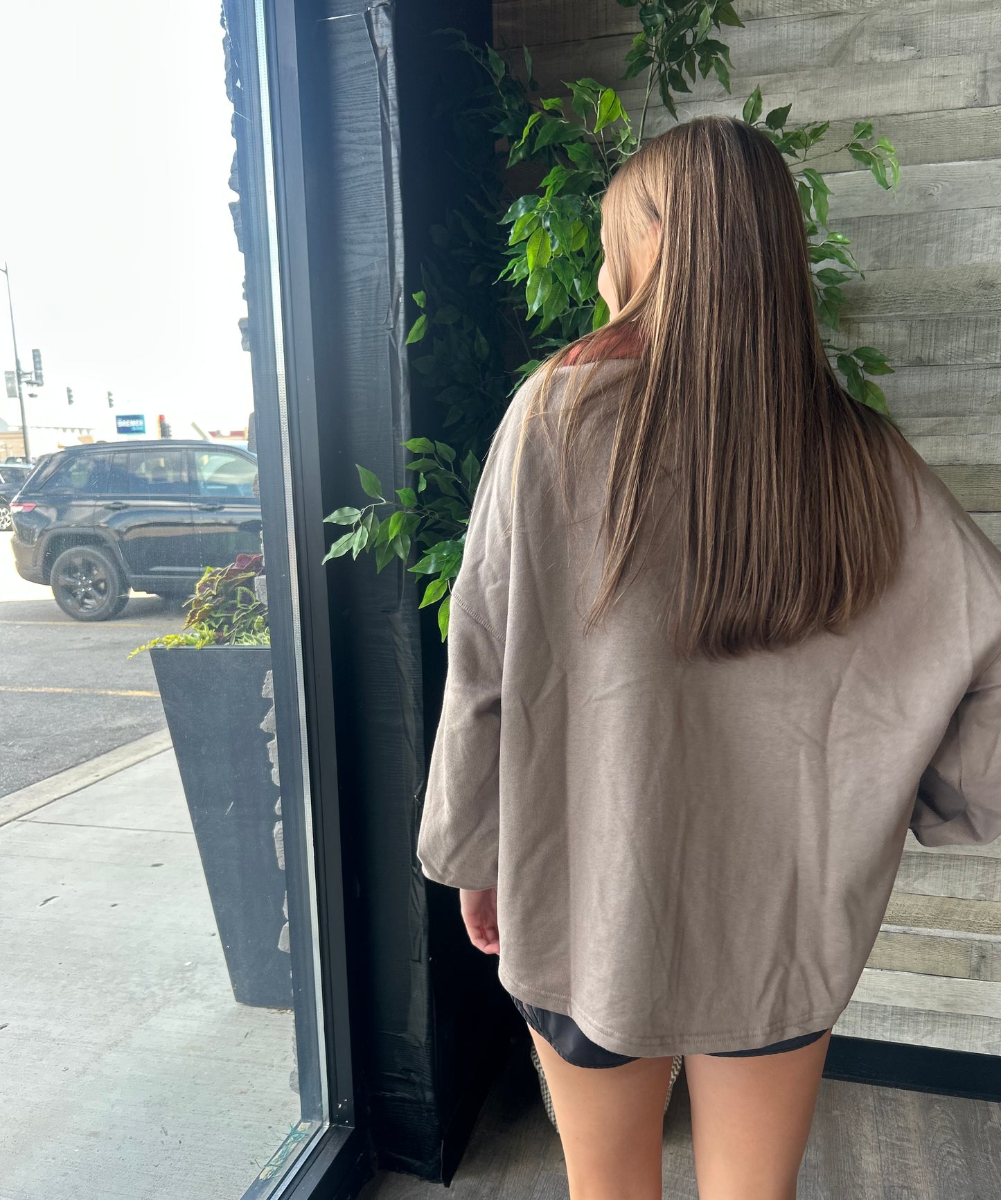 Polar Collar Half Zip-Up Terry Colorblock Pullover