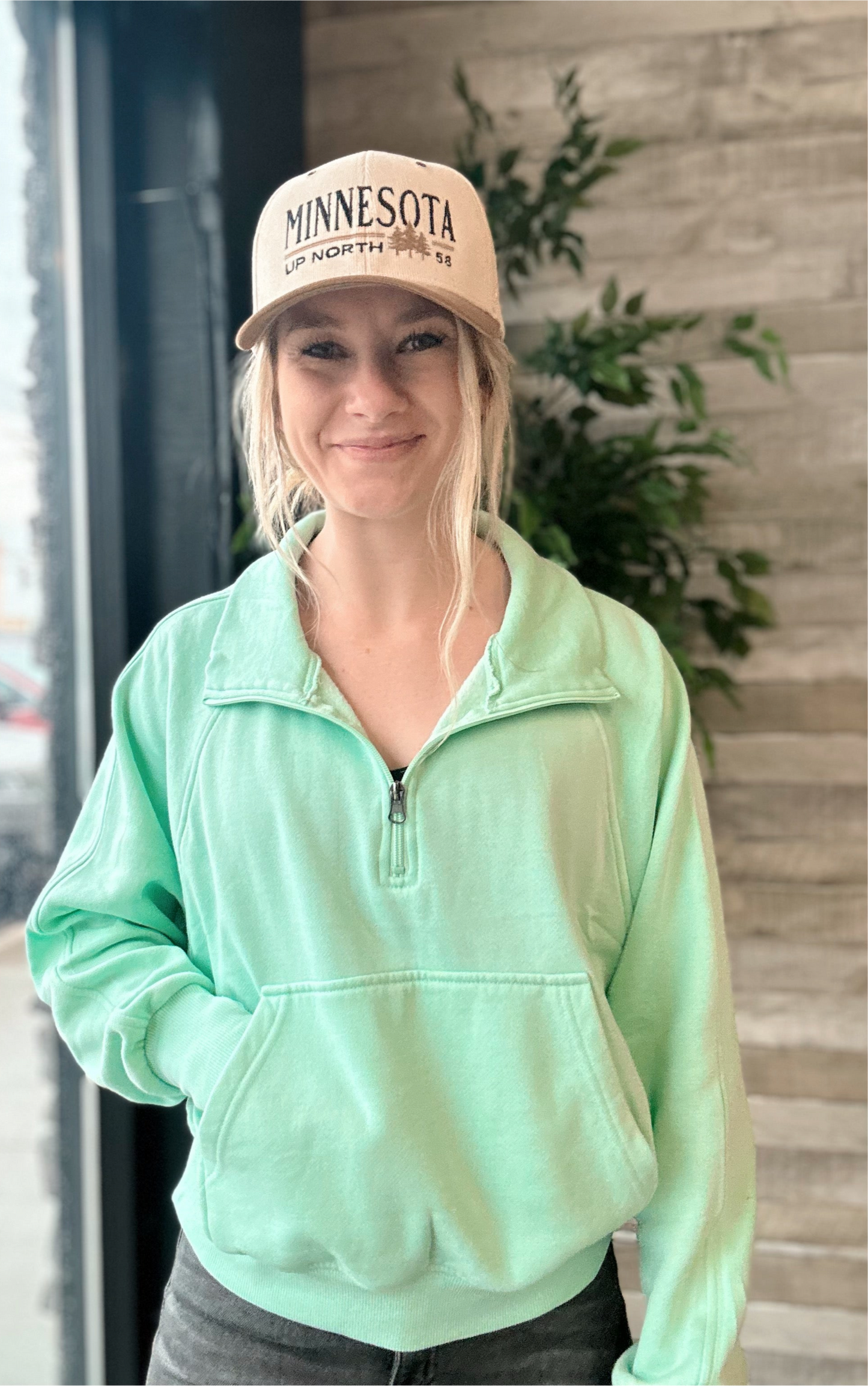 Mint Quarter Zip Sweatshirt
