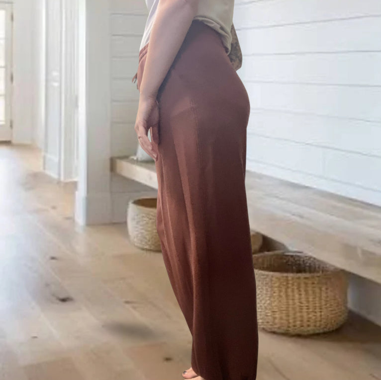 Double Knit Drawstring Waist Relaxed Jogger Sweatpants