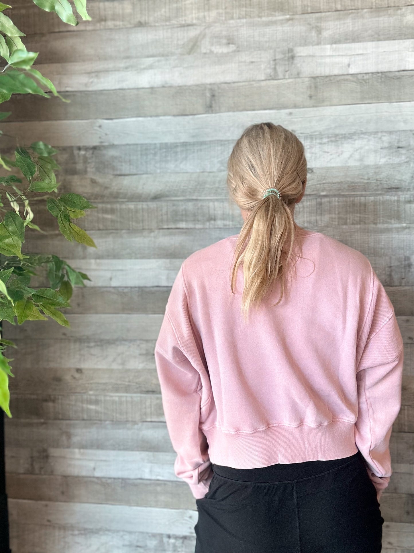 Mineral Wash Luxe Cropped Sweatshirt
