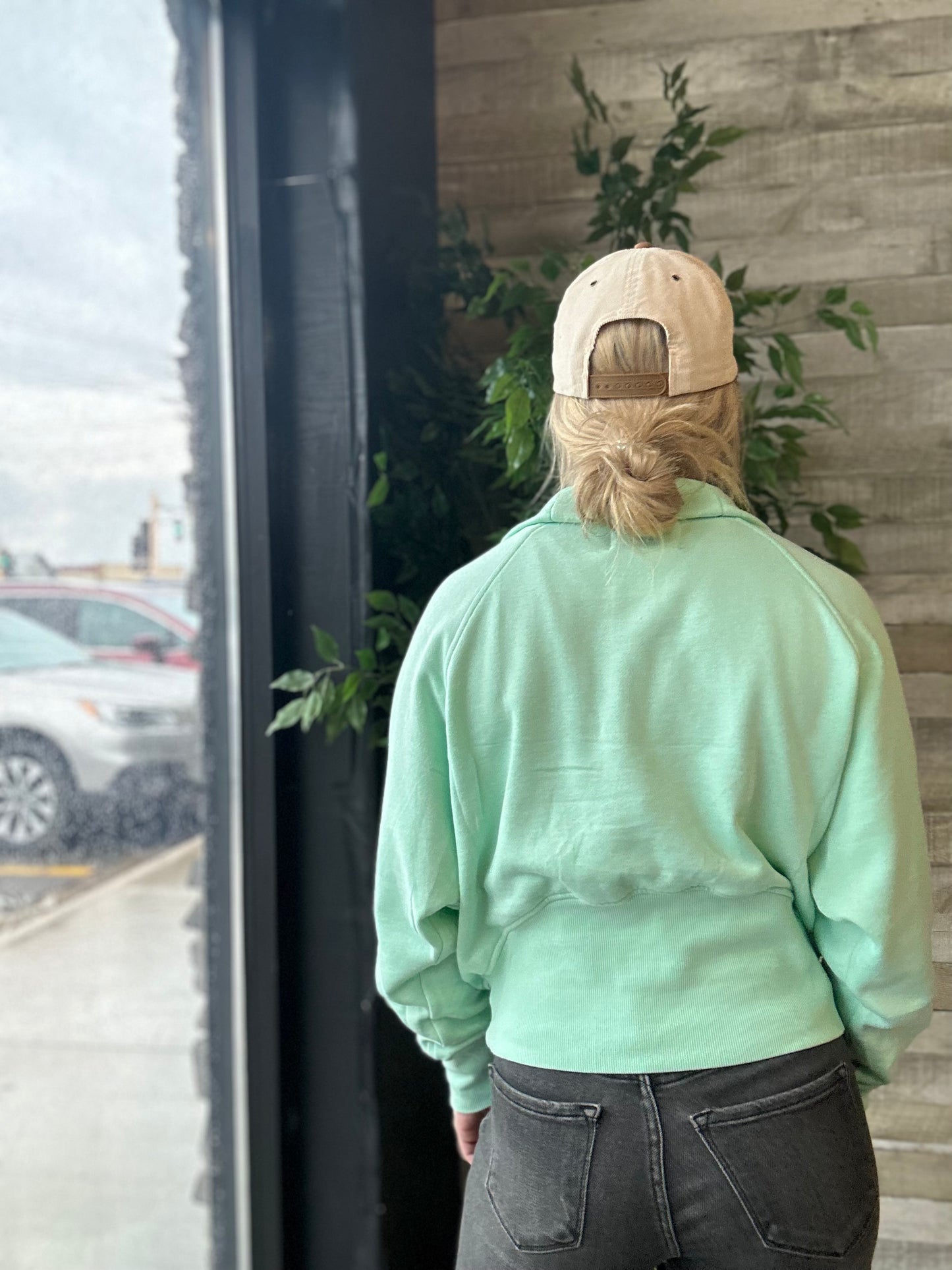 Mint Quarter Zip Sweatshirt