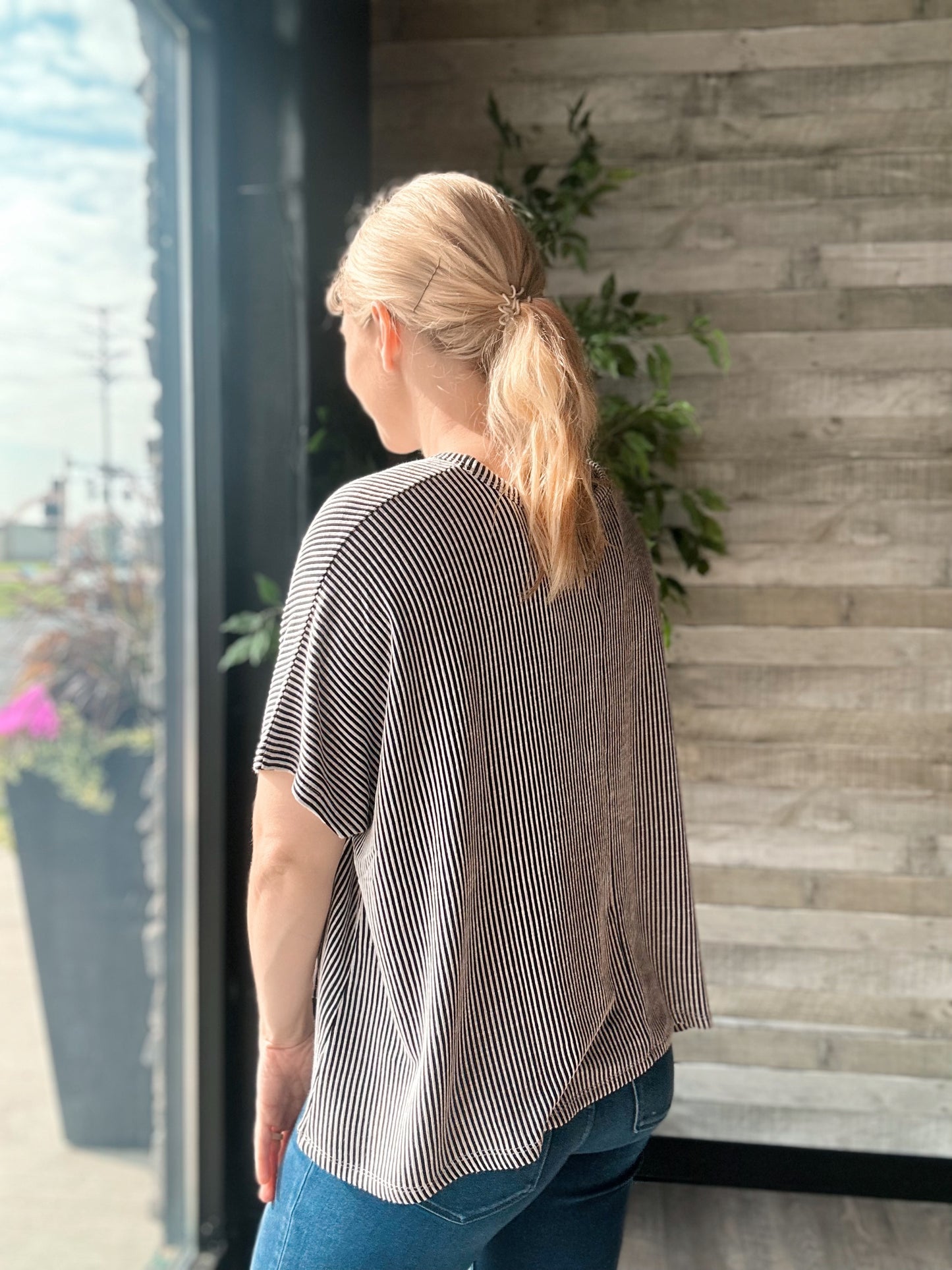 Corded Oversized Knit Top