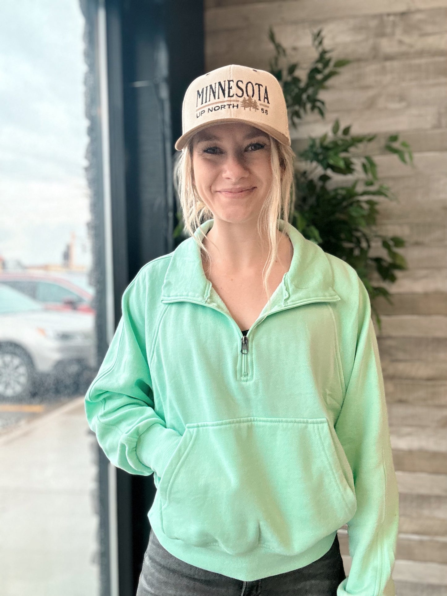 Mint Quarter Zip Sweatshirt