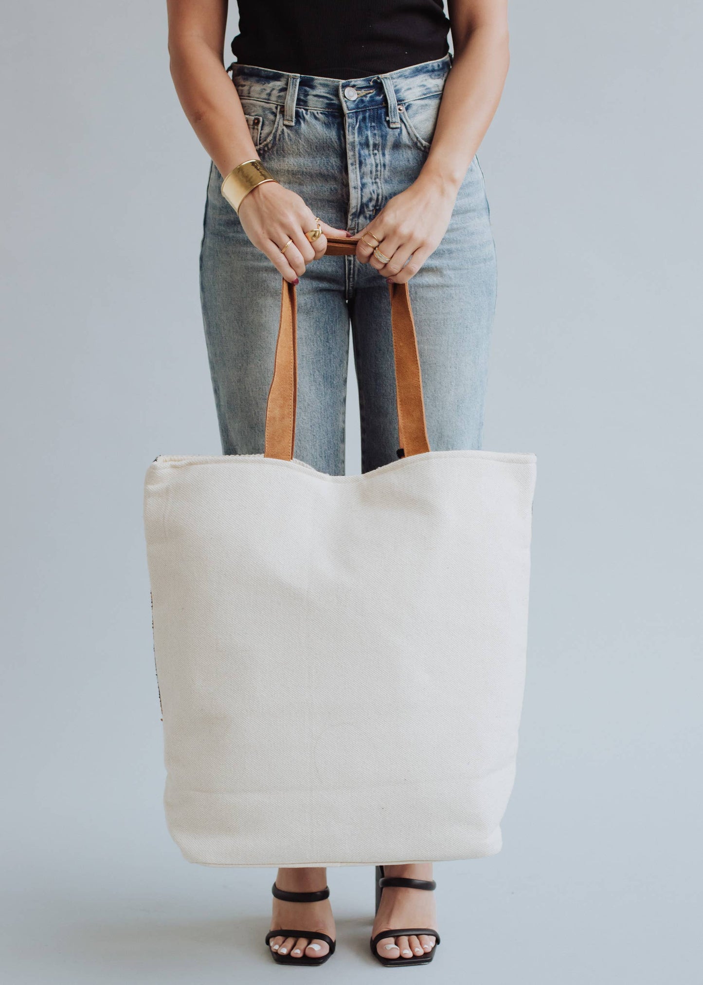 Black, White & Brown Aztec Tote