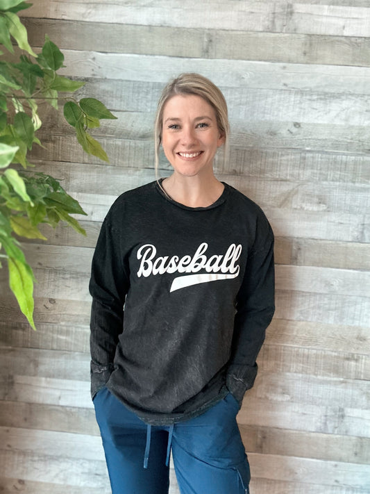 BASEBALL PUFF Mineral Washed Long Sleeve Graphic
