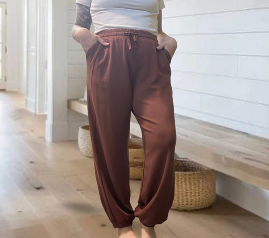 Double Knit Drawstring Waist Relaxed Jogger Sweatpants