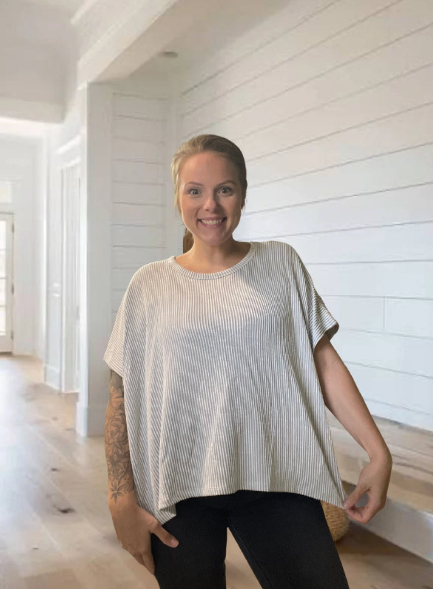 Corded Oversized Knit Top
