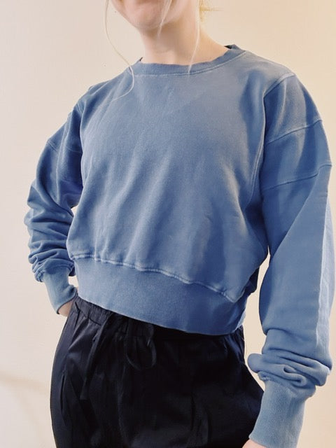 Mineral Wash Luxe Cropped Sweatshirt