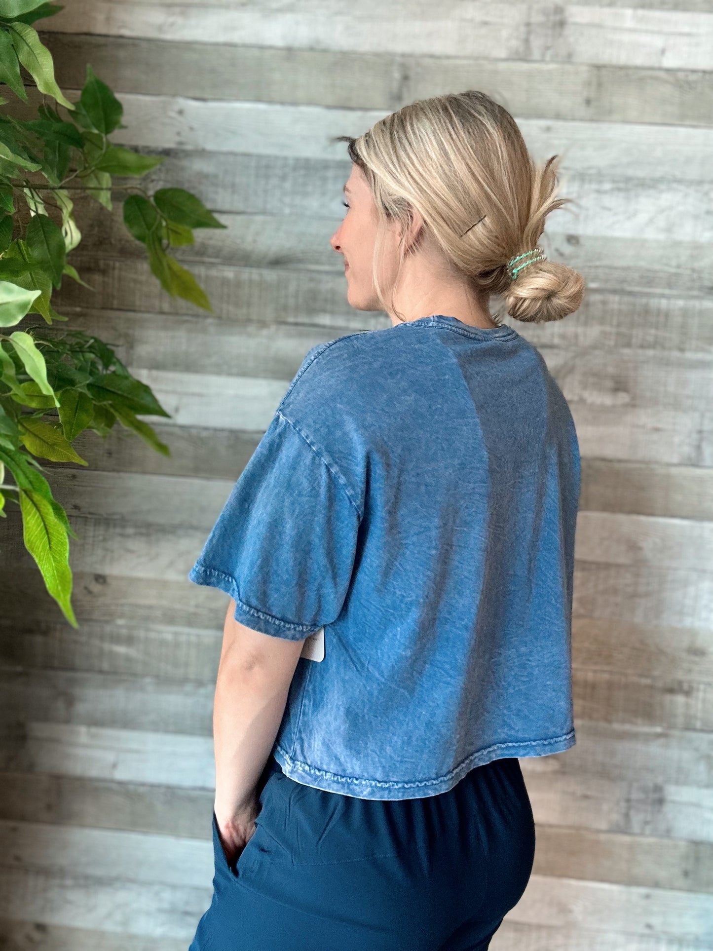 Sunny Days Club Cropped Mineral Top