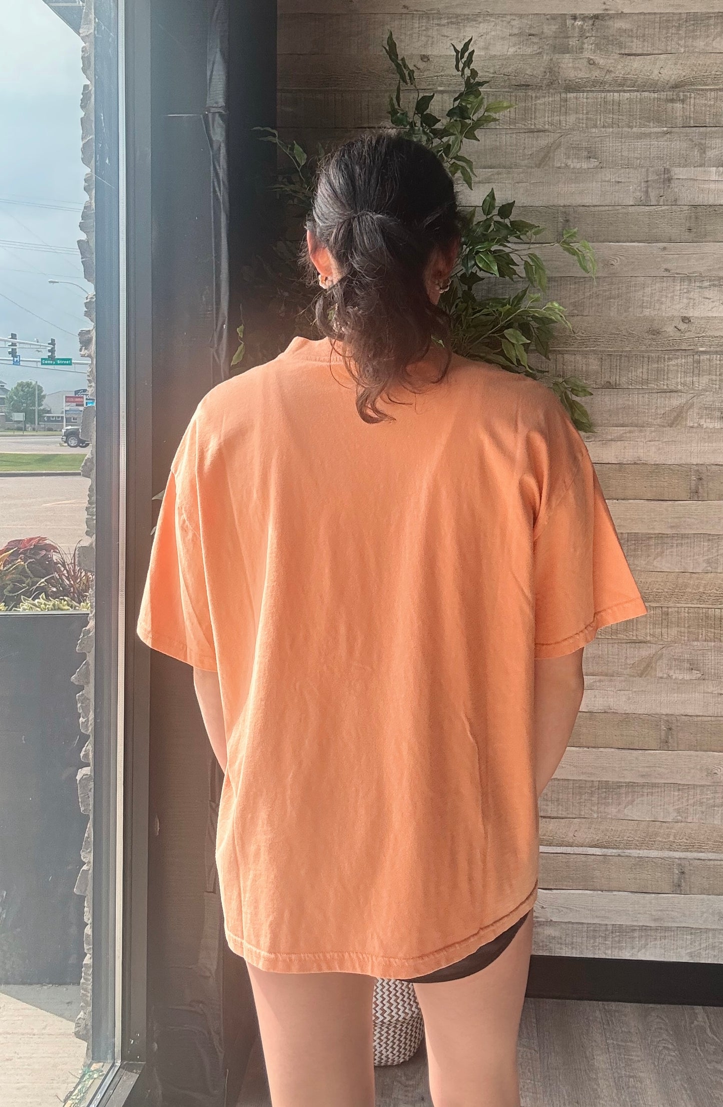 Mineral Washed Oversized Short Sleeve Basic Top