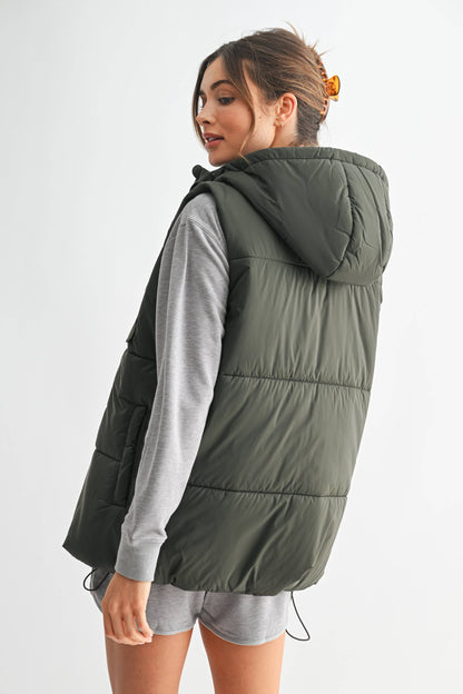 Longline High Neck Padded Vest