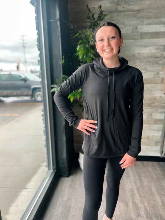 Active Hoodie Top with Thumbholes