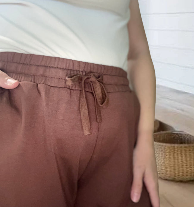 Double Knit Drawstring Waist Relaxed Jogger Sweatpants