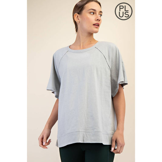 CURVY Oversized Short Sleeve Top
