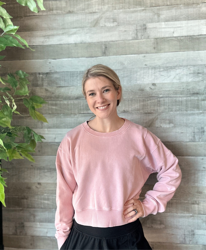 Mineral Wash Luxe Cropped Sweatshirt