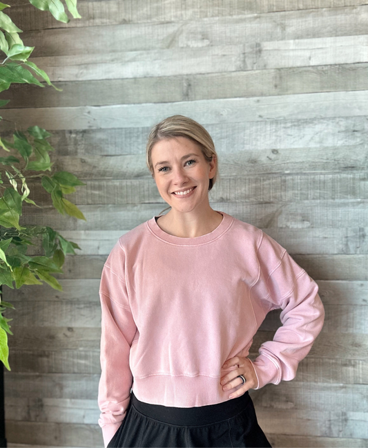 Mineral Wash Luxe Cropped Sweatshirt
