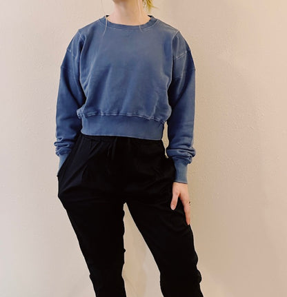 Mineral Wash Luxe Cropped Sweatshirt