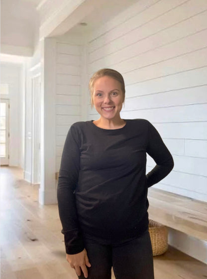 Cotton Crew Neck Long Sleeve