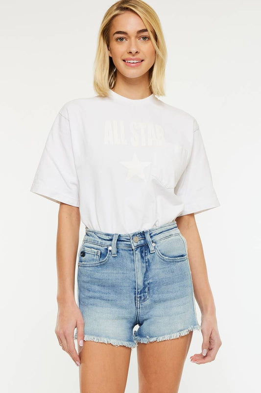 High Rise Denim Shorts