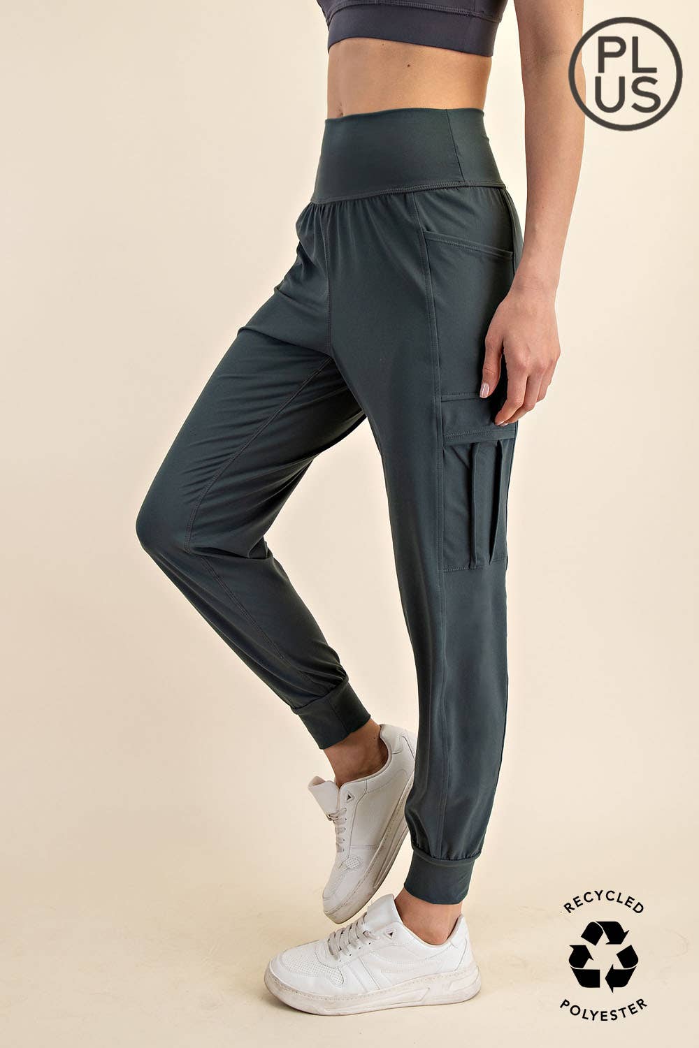 PLUS SIZE BUTTER JOGGER WITH SIDE POCKETS