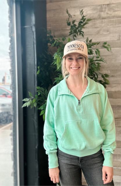 Mint Quarter Zip Sweatshirt