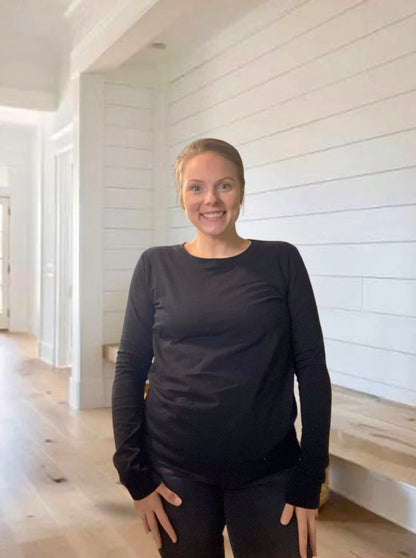 Cotton Crew Neck Long Sleeve