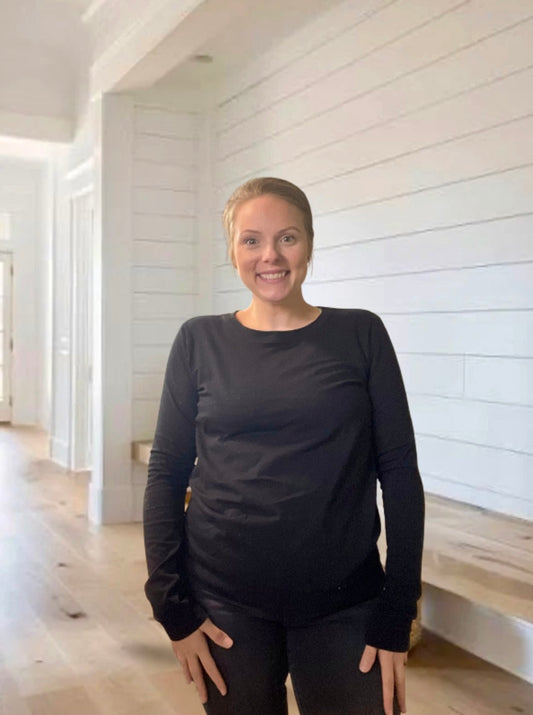 Cotton Crew Neck Long Sleeve