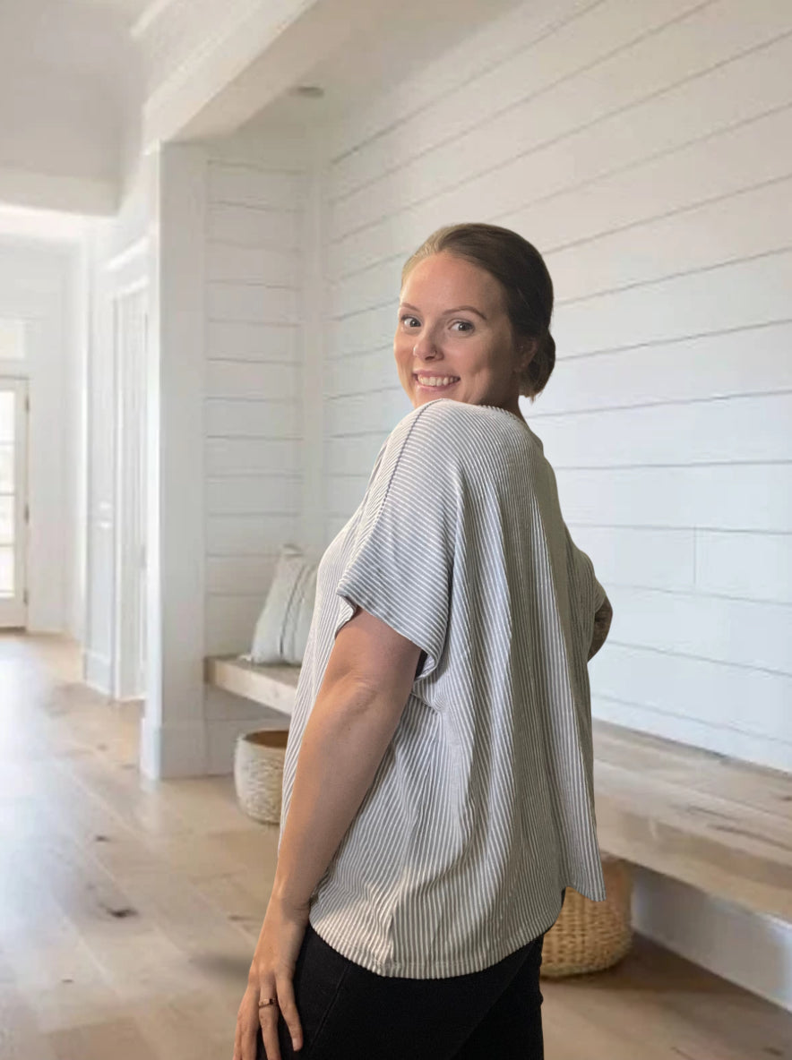 Corded Oversized Knit Top