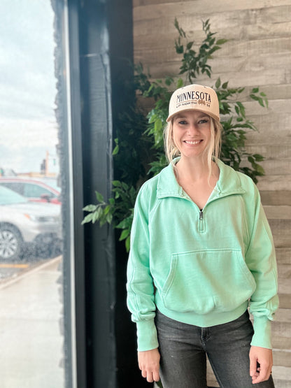 Mint Quarter Zip Sweatshirt