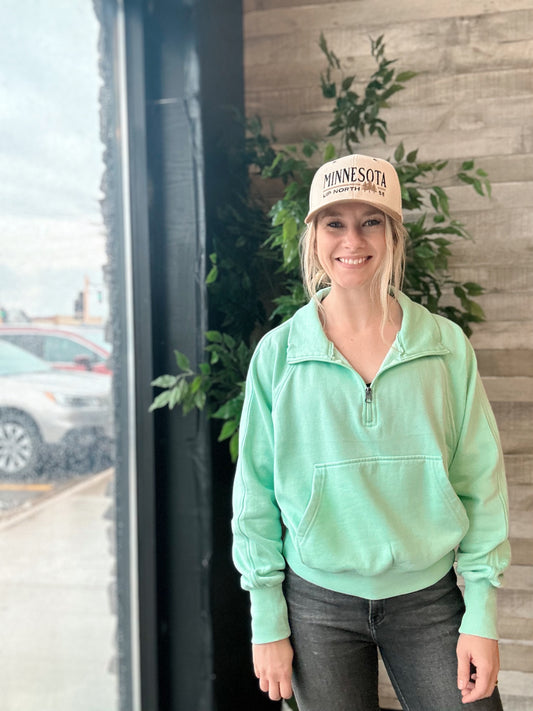 Mint Quarter Zip Sweatshirt