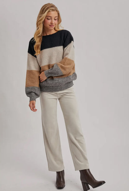 Color Block Knit Sweater