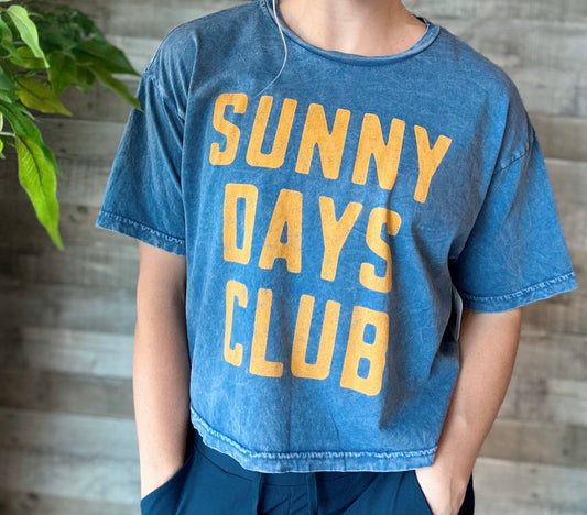 Sunny Days Club Cropped Mineral Top