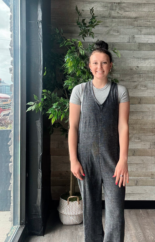 Mineral-Washed Lounge Jumpsuit