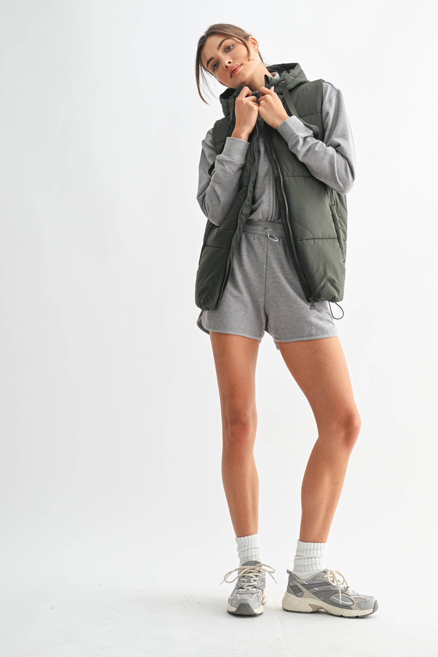 Longline High Neck Padded Vest