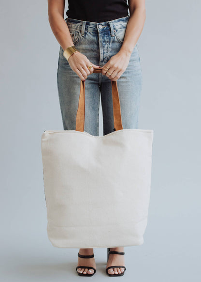 Black, White & Brown Aztec Tote